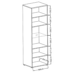 Garnero Arredamenti Vetrinette|Vetrinette-Vetrinetta 60x204h cm 1 anta soggiorno moderna rovere nero Maiorca