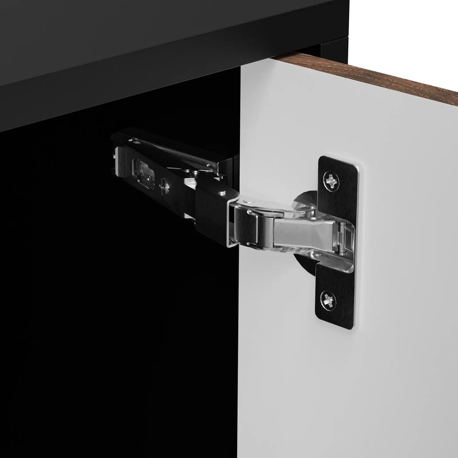 Garnero Arredamenti Vetrinette|Vetrinette-Vetrinetta 53x182h cm 1 anta soggiorno noce nero Wild Noce - Nero opaco