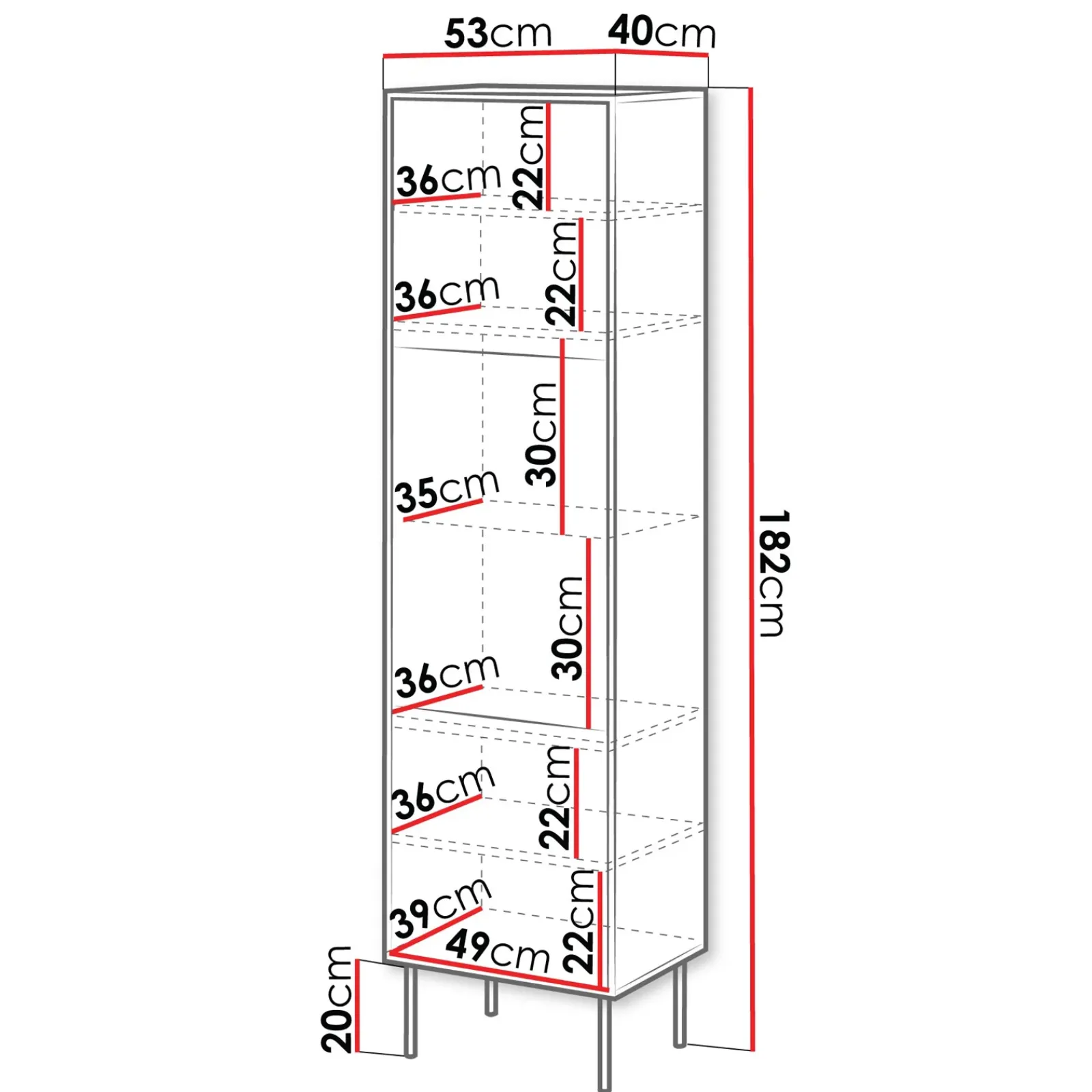 Garnero Arredamenti Vetrinette|Vetrinette-Vetrinetta 53x182h cm 1 anta soggiorno noce nero Wild Noce - Nero opaco