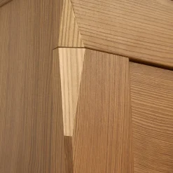 Garnero Arredamenti Vetrinette|Vetrinette-Vetrinetta 102x151h cm 2 ante 4 cassetti rovere scuro Lucca