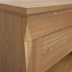 Garnero Arredamenti Vetrinette|Vetrinette-Vetrinetta 102x151h cm 2 ante 4 cassetti rovere scuro Lucca