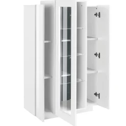 Garnero Arredamenti Vetrinette|Vetrinette-Vetrinetta 80x121h cm 2 ante Milos Gihome® Bianco Lucido