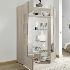 Garnero Arredamenti Vetrinette|Vetrinette-Vetrinetta 121x166h cm 2 ante moderna samoa Obsession Rovere