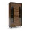 Garnero Arredamenti Credenza Alta|Vetrinette-Vetrinetta 91x185h cm 2 ante moderna noce Line