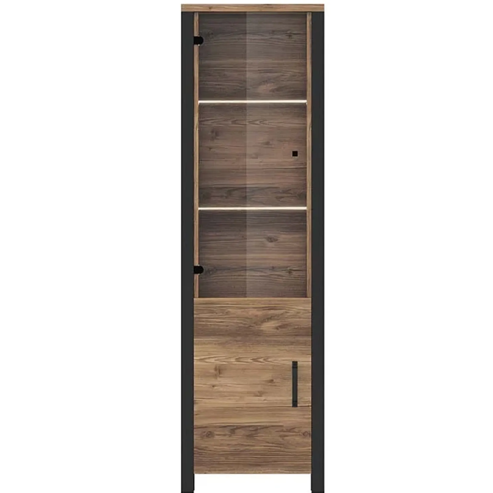 Garnero Arredamenti Vetrinette|Vetrinette-Vetrinetta 56x191h cm 2 ante quercia nero opaco Nebraska