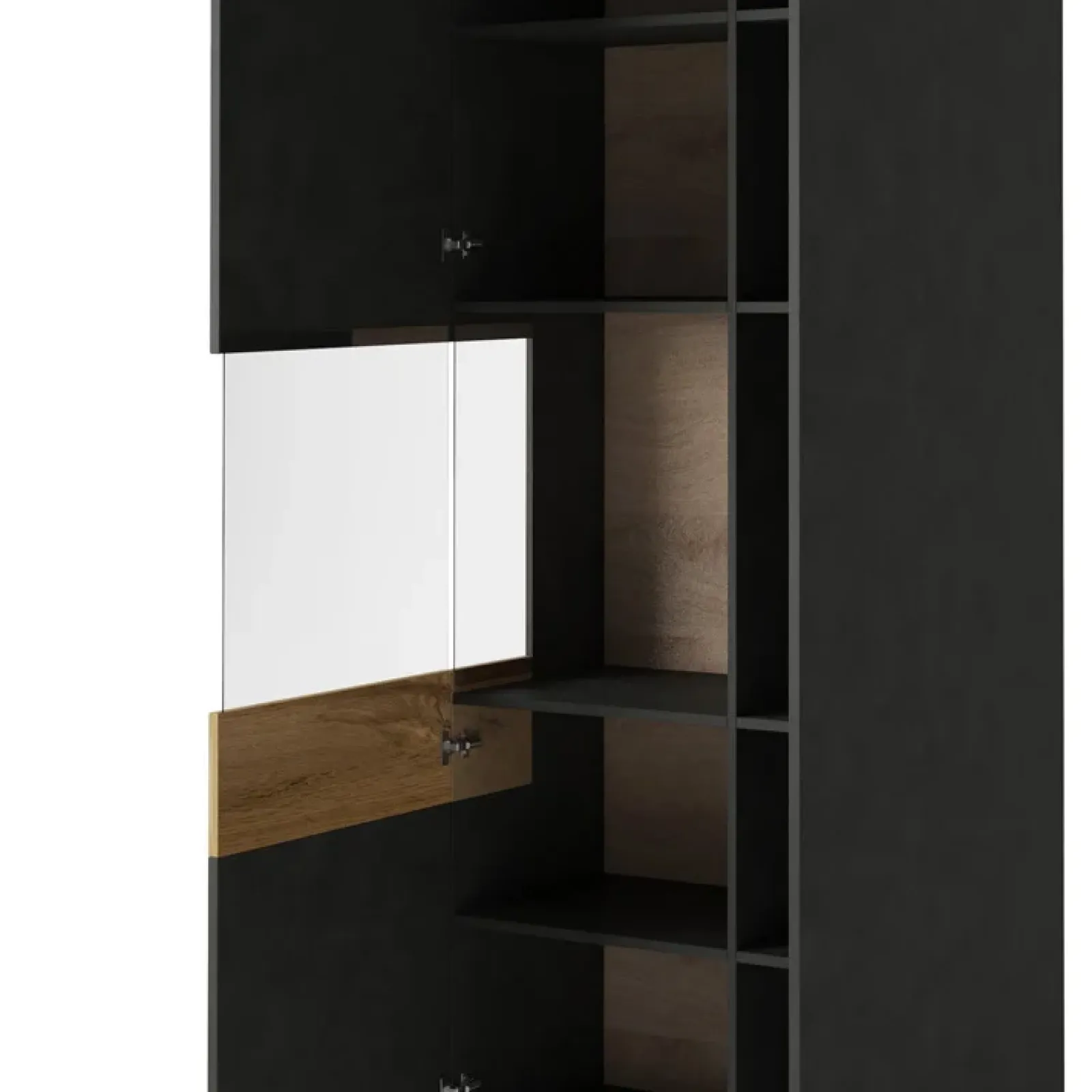 Garnero Arredamenti Vetrinette|Vetrinette-Vetrinetta 80x207h cm 2 ante sinistra moderna antracite rovere Bahama Antracite - Rovere Rustico