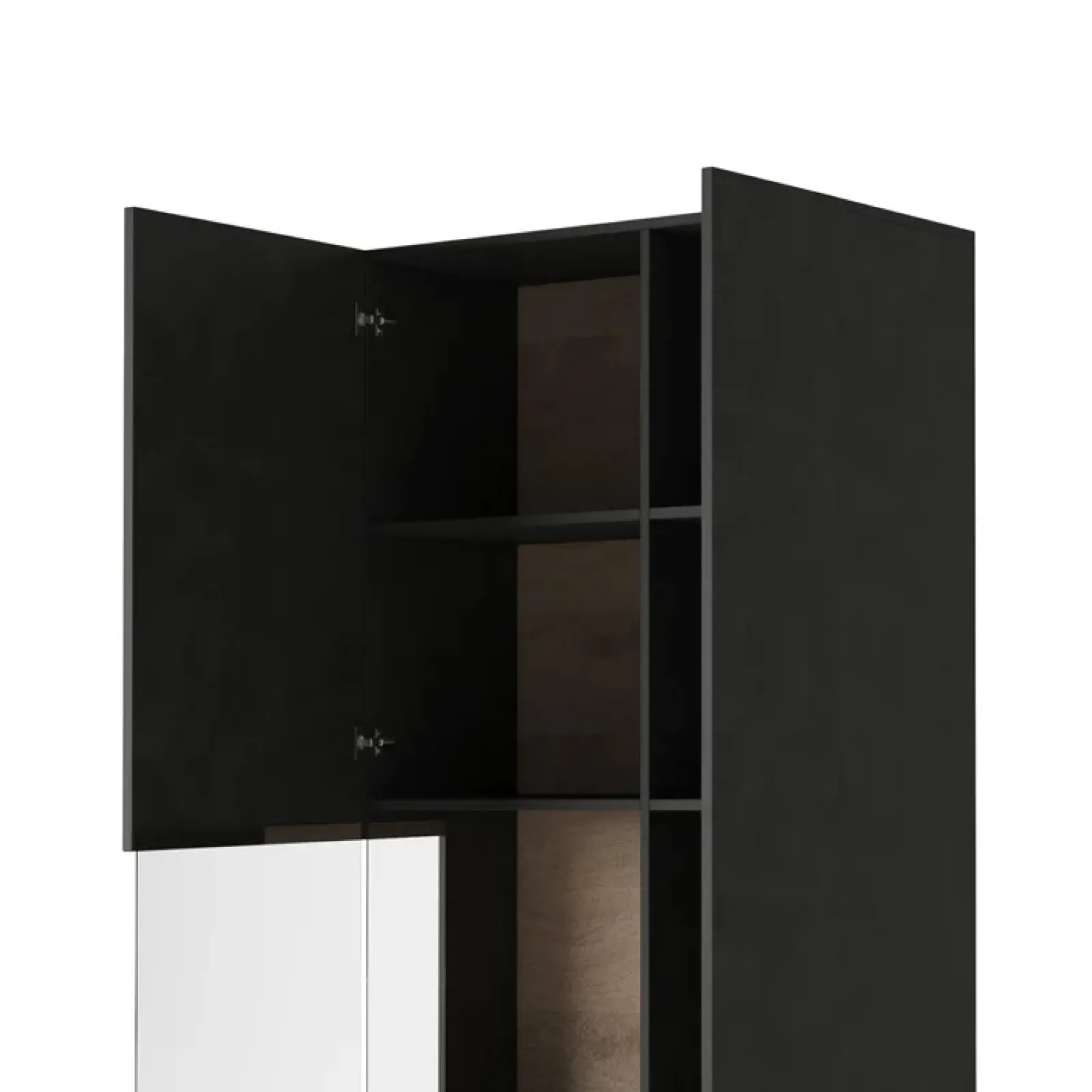 Garnero Arredamenti Vetrinette|Vetrinette-Vetrinetta 80x207h cm 2 ante sinistra moderna antracite rovere Bahama Antracite - Rovere Rustico