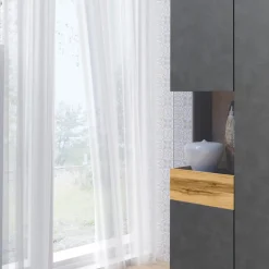 Garnero Arredamenti Vetrinette|Vetrinette-Vetrinetta 80x207h cm 2 ante sinistra moderna antracite rovere Bahama Antracite - Rovere Rustico