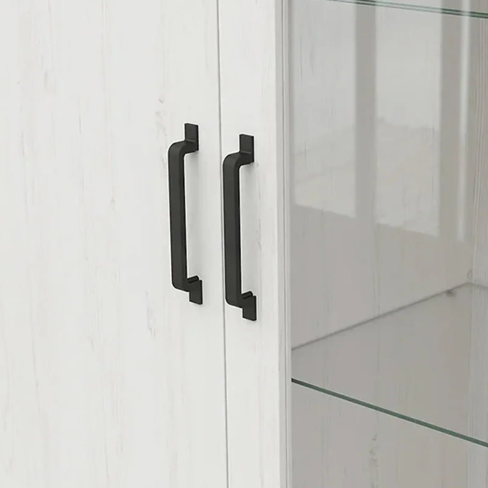 Garnero Arredamenti Vetrinette|Vetrinette-Vetrinetta 102x201h cm 2 ante soggiorno bianco frassinato rovere Lars