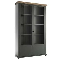 Garnero Arredamenti Vetrinette|Vetrinette-Vetrinetta 126x200h cm soggiorno moderna quercia Texel Verde